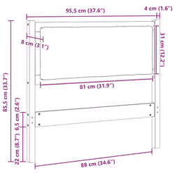 Tête De Lit Autre Marron 90 Cm Bois Massif En Pin Vidaxl - Vue supplémentaire 2