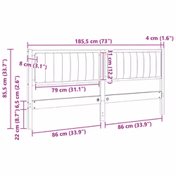 Tête De Lit Capitonnée Marron 180 Cm Pin Massif Vidaxl - Vue supplémentaire 2