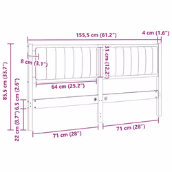 Tête De Lit Capitonnée Marron 150 Cm Pin Massif Vidaxl - Vue supplémentaire 2