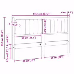 Tête De Lit Capitonnée Marron 140 Cm Pin Massif Vidaxl - Vue supplémentaire 2