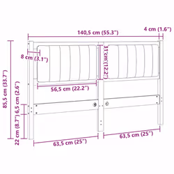 Tête De Lit Capitonnée Marron 135 Cm Pin Massif Vidaxl - Vue supplémentaire 2