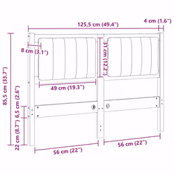 Tête De Lit Capitonnée Marron 120 Cm Pin Massif Vidaxl - Vue supplémentaire 2