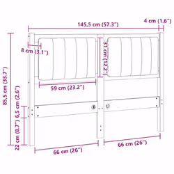 Tête De Lit Capitonnée Marron 120 Cm Pin Massif Vidaxl - Vue supplémentaire 2