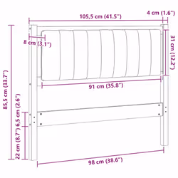 Tête De Lit Capitonnée Marron 100 Cm Pin Massif Vidaxl - Vue supplémentaire 2