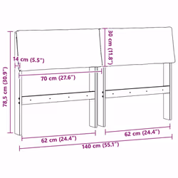 Tête De Lit Capitonnée Noir 140 Cm Pin Massif Vidaxl - Vue supplémentaire 2