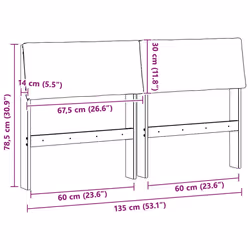 Tête De Lit Capitonnée Gris Clair 135 Cm Pin Massif Vidaxl - Vue supplémentaire 2