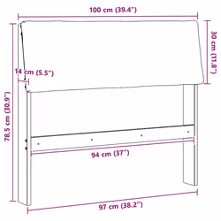 Tête De Lit Capitonnée Gris Foncé 100 Cm Pin Massif Vidaxl - Vue supplémentaire 2