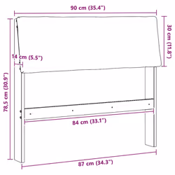 Tête De Lit Capitonnée Gris Foncé 90 Cm Pin Massif Vidaxl - Vue supplémentaire 2