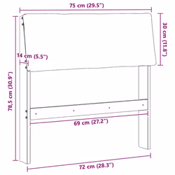 Tête De Lit Capitonnée Gris Clair 75 Cm Pin Massif Vidaxl - Vue supplémentaire 2
