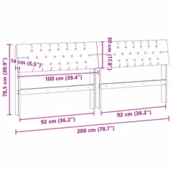 Tête De Lit Capitonnée Gris Foncé 200 Cm Pin Massif Vidaxl - Vue supplémentaire 2