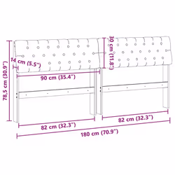 Tête De Lit Capitonnée Noir 180 Cm Pin Massif Vidaxl - Vue supplémentaire 2