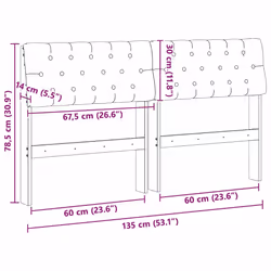 Tête De Lit Capitonnée Taupe 135 Cm Pin Massif Vidaxl - Vue supplémentaire 2