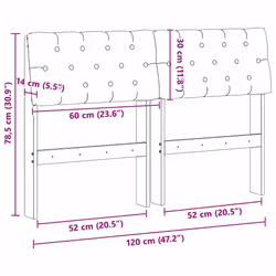 Tête De Lit Capitonnée Gris Clair 120 Cm Pin Massif Vidaxl - Vue supplémentaire 2