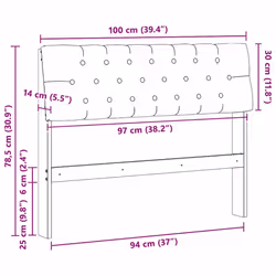 Tête De Lit Capitonnée Taupe 100 Cm Pin Massif Vidaxl - Vue supplémentaire 2