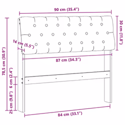 Tête De Lit Capitonnée Gris Foncé 90 Cm Pin Massif Vidaxl - Vue supplémentaire 2