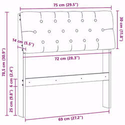 Tête De Lit Capitonnée Gris Foncé 75 Cm Pin Massif Vidaxl - Vue supplémentaire 2