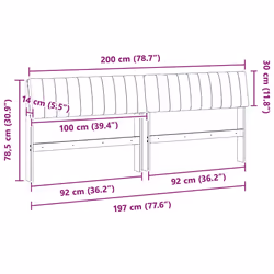 Tête De Lit Capitonnée Noir 200 Cm Pin Massif Vidaxl - Vue supplémentaire 2