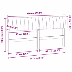 Tête De Lit Capitonnée Gris Clair 150 Cm Pin Massif Vidaxl - Vue supplémentaire 2