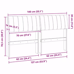 Tête De Lit Capitonnée Gris Foncé 140 Cm Pin Massif Vidaxl - Vue supplémentaire 2