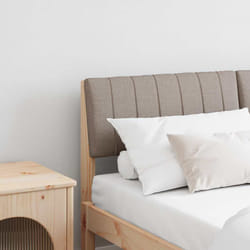 Tête De Lit Capitonnée Taupe 135 Cm Pin Massif Vidaxl