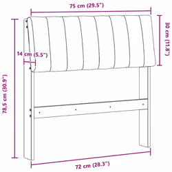 Tête De Lit Capitonnée Gris Foncé 75 Cm Pin Massif Vidaxl - Vue supplémentaire 2