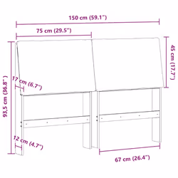 Tête De Lit Capitonnée Gris Foncé 150 Cm Pin Massif Vidaxl - Vue supplémentaire 2