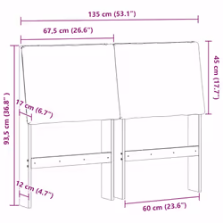 Tête De Lit Capitonnée Gris Clair 135 Cm Pin Massif Vidaxl - Vue supplémentaire 2