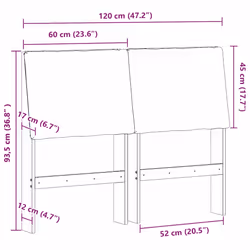 Tête De Lit Capitonnée Gris Clair 120 Cm Pin Massif Vidaxl - Vue supplémentaire 2