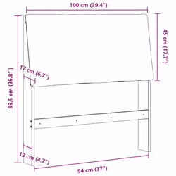 Tête De Lit Capitonnée Gris Clair 100 Cm Pin Massif Vidaxl - Vue supplémentaire 2