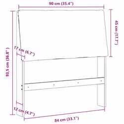 Tête De Lit Capitonnée Taupe 90 Cm Pin Massif Vidaxl - Vue supplémentaire 2