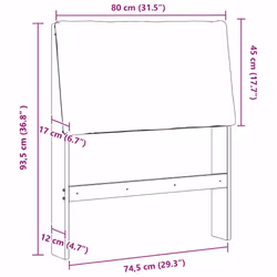 Tête De Lit Capitonnée Gris Clair 80 Cm Pin Massif Vidaxl - Vue supplémentaire 2