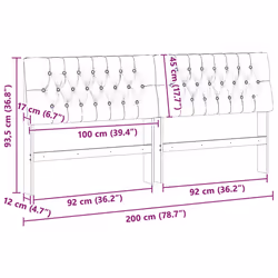 Tête De Lit Capitonnée Noir 200 Cm Pin Massif Vidaxl - Vue supplémentaire 2