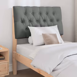 Tête De Lit Capitonnée Gris Foncé 75 Cm Pin Massif Vidaxl - Vue supplémentaire 2
