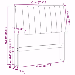 Tête De Lit Capitonnée Gris Foncé 90 Cm Pin Massif Vidaxl - Vue supplémentaire 2