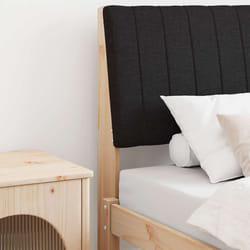 Tête De Lit Capitonnée Noir 75 Cm Pin Massif Vidaxl