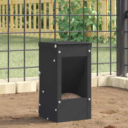 Distributeur Pour Lapins Noir 12,5 X 12,5 X 25 Cm Vidaxl
