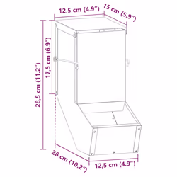 Distributeur Pour Lapins Noir 12,5 X 26 X 28,5 Cm Vidaxl - Vue supplémentaire 2