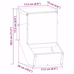Distributeur Pour Lapins Argent 17,5 X 26 X 28,5 Cm Vidaxl - Vue supplémentaire 2