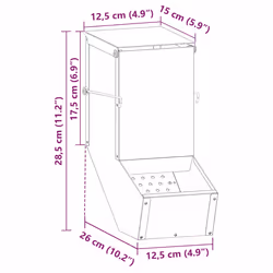 Distributeur Pour Lapins Noir 12,5 X 26 X 28,5 Cm Vidaxl - Vue supplémentaire 2