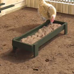 Bac De Nourrissage Pour Poules Vert Olive 80 X 28 X 13.5 Cm Vidaxl