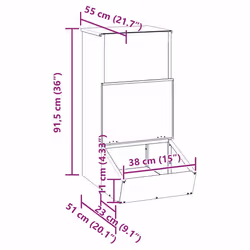 Distributeur De Porcs Vert Olive 55 X 38 X 76 Cm Vidaxl - Vue supplémentaire 2