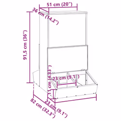 Distributeur De Porcs Argent 82 X 51 X 91,5 Cm Acier Galvanisé Vidaxl - Vue supplémentaire 2