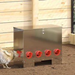 Mangeoire Pour Poules Argent 60,5 X 29 X 51 Cm Acier Galvanisé Vidaxl