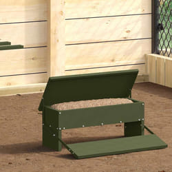 Nourrisseur À Pédale Pour Poules Vert Olive 48,5 X 39,5 X 19 Cm Vidaxl