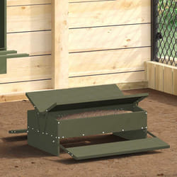 Nourrisseur À Pédale Pour Poules Vert Olive 75 X 53 X 20,5 Cm Vidaxl