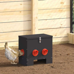 Mangeoire Pour Poules 2 Pcs Noir 40,5 X 25 X 38 Cm Vidaxl