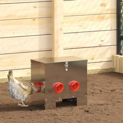 Mangeoire Pour Poules 2 Pcs Argent 40,5 X 25 X 38 Cm Vidaxl