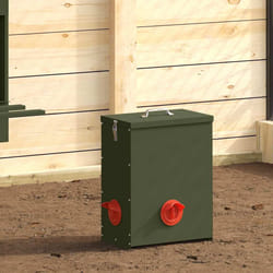 Mangeoire Pour Poules 2 Pcs Vert Olive 32,5 X 20,5 X 43 Cm Vidaxl