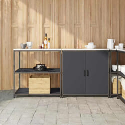 vidaXL Ensemble de rangement cuisine 2 pcs Anthracite 180 x 50 x 92 cm