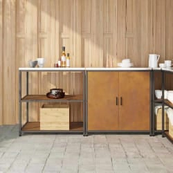 vidaXL Ensemble de rangement cuisine 2 pcs Rouillé 180 x 50 x 92 cm